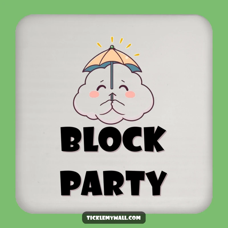 Funny Nervous Cloud Drink Coaster: Protect Surfaces with Weather Humor