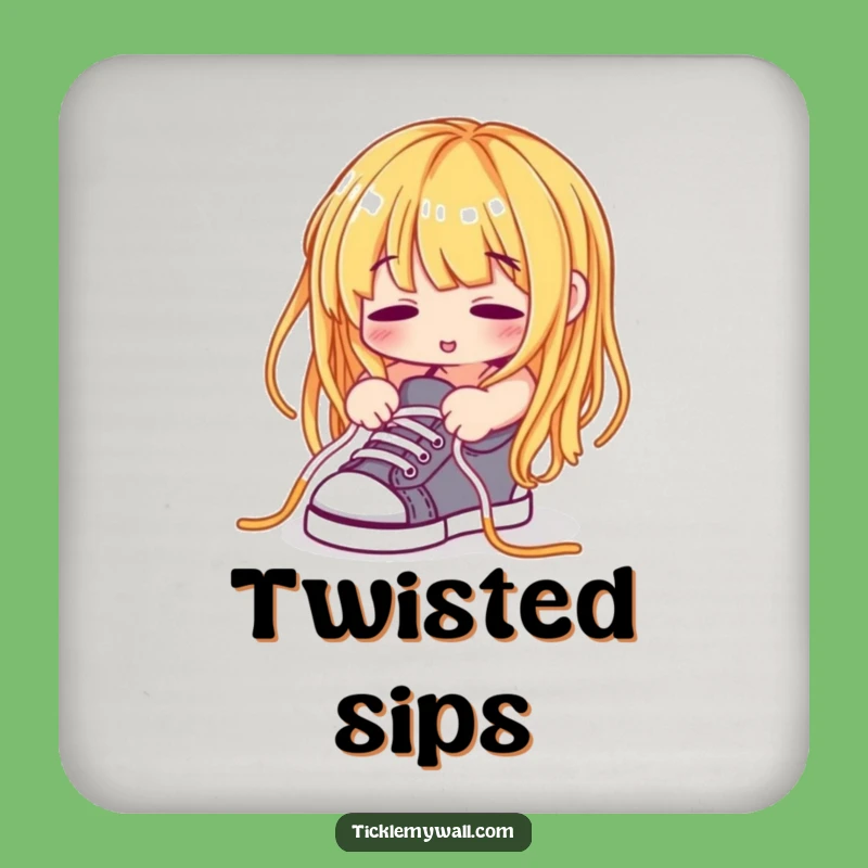 Funny Spaghetti Shoelace Coaster: Protect Surfaces with Comical Flair