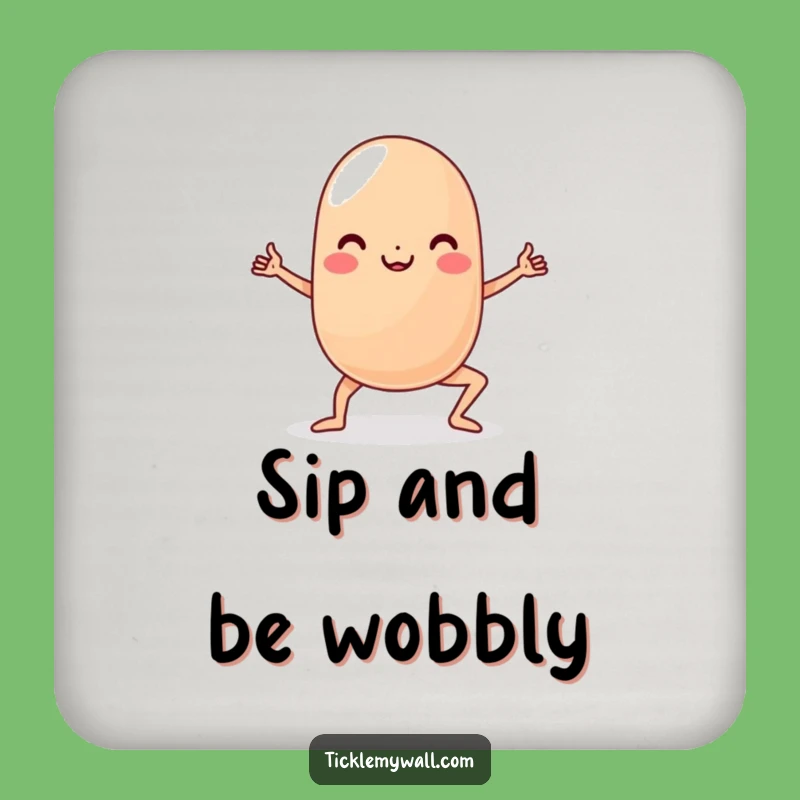 Funny Yoga Jelly Bean Coaster Protect Surfaces with a Smile