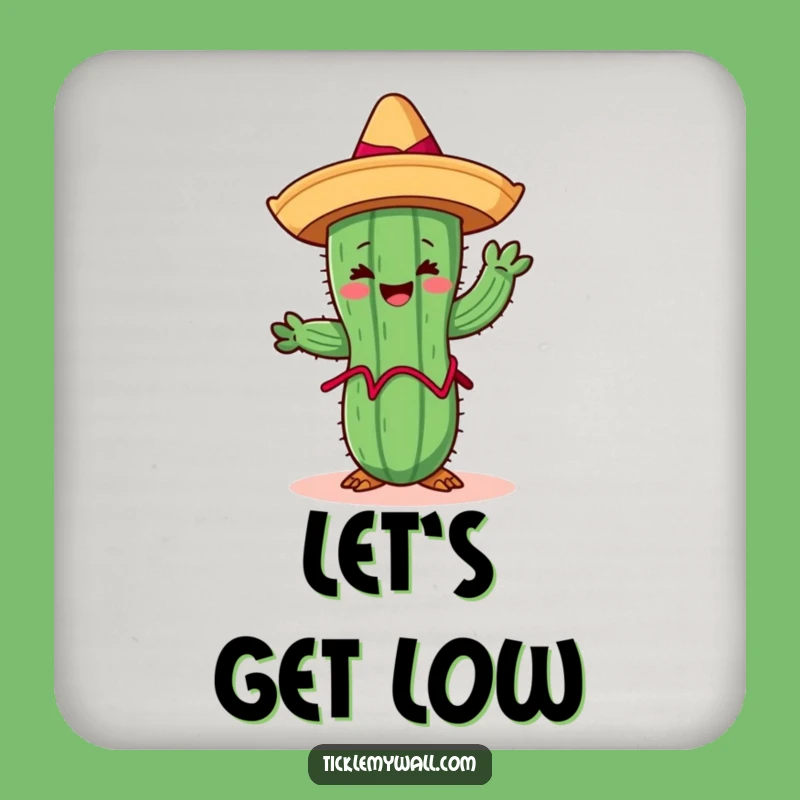 Funny Limbo Cactus Coaster: Protect Surfaces with Fiesta Fun, Funny Gift