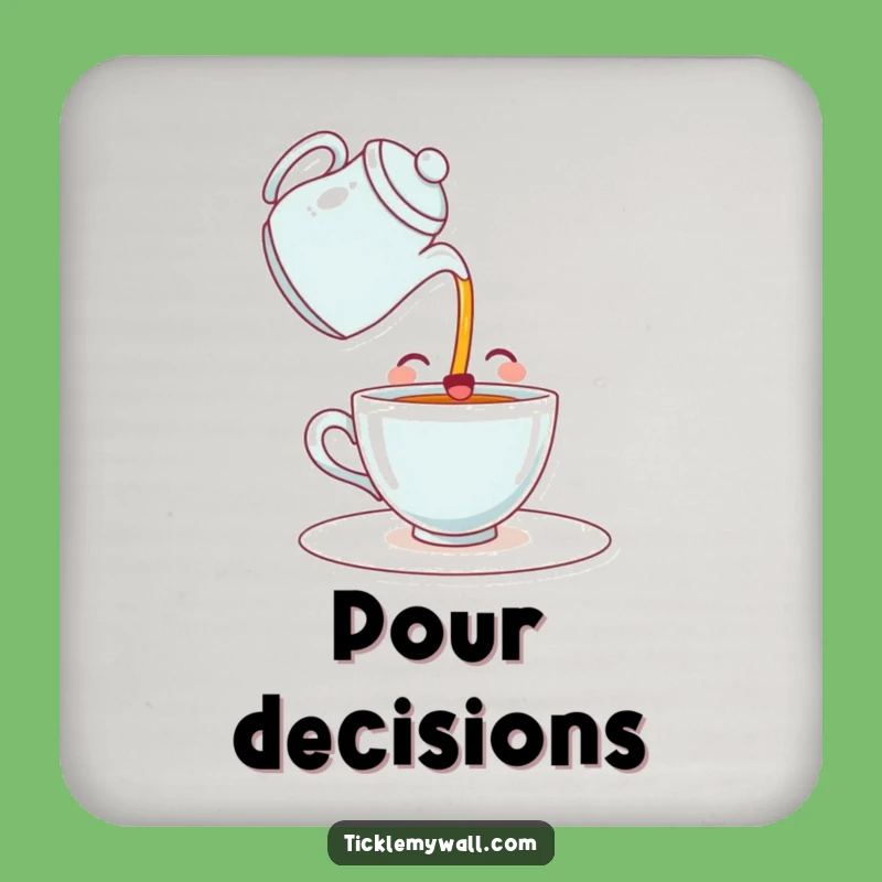 Funny Happy Teacup Drink Coaster: Protect Surfaces with Beverage Humor