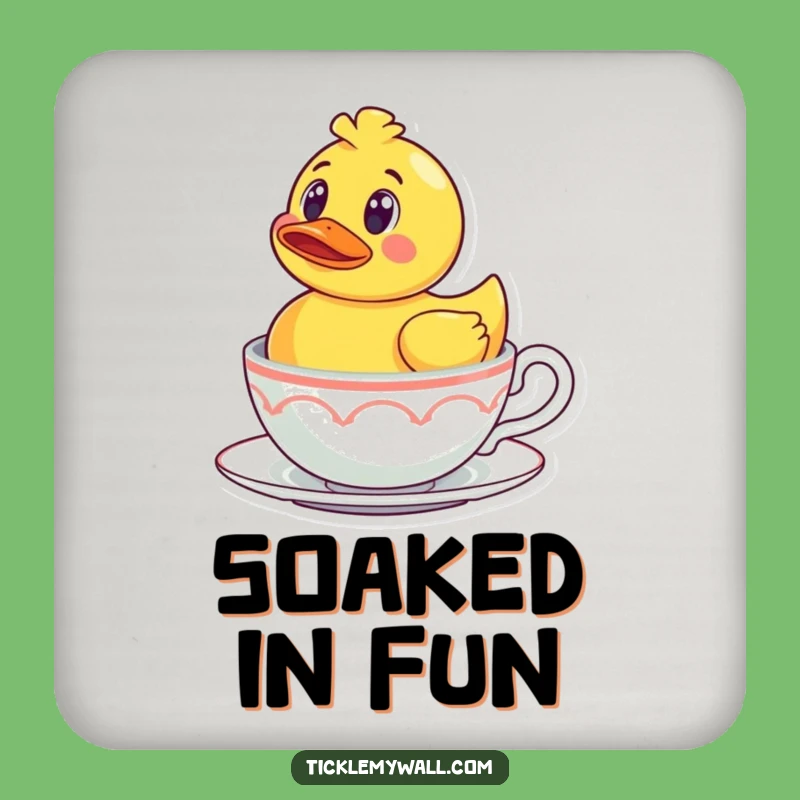 Funny Rubber Ducky Teacup Coaster: Protect Surfaces with Bath Humor, Funny Gift