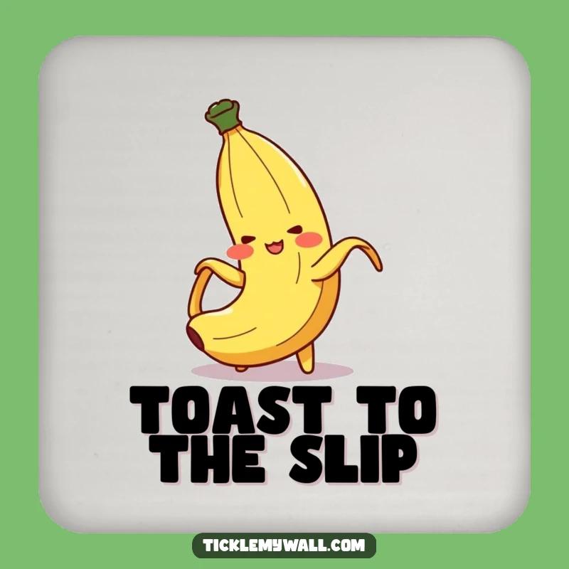 Funny Banana Peel Slip Coaster Protect Your Table with Humor