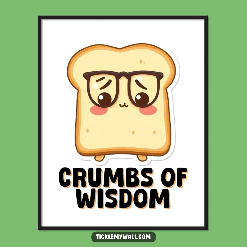 Funny Puzzled Toast Poster: Intellectual Breakfast Art, Hilarious Wall Decor Gift