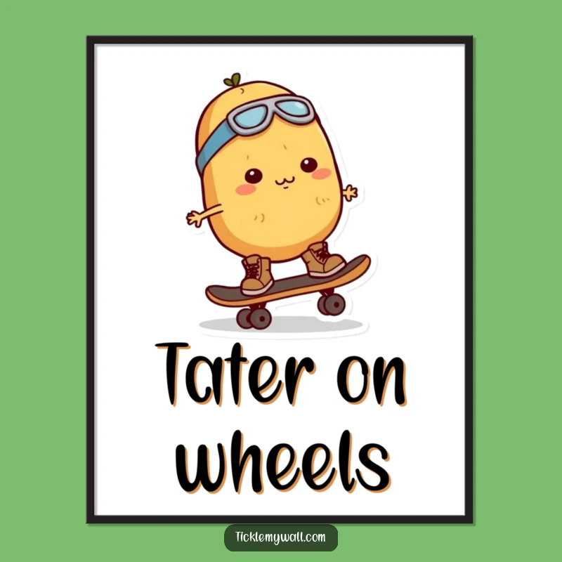 Funny Potato Skater Poster Epic Wall Art for Daredevils
