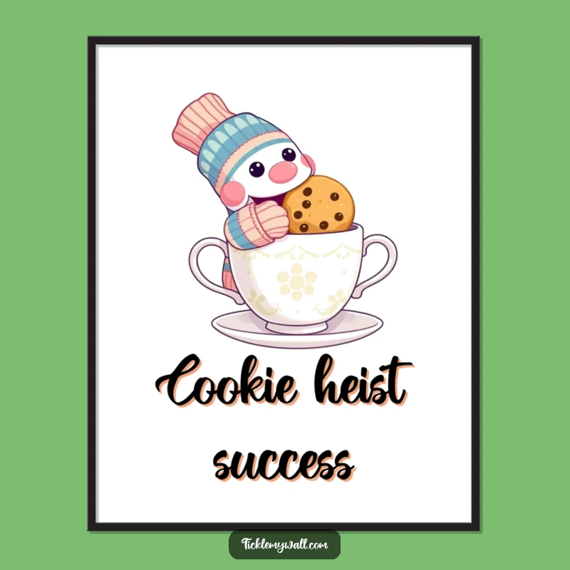 Funny Sock Puppet Cookie Poster - Hilarious Wall Art for Your Kitchen!