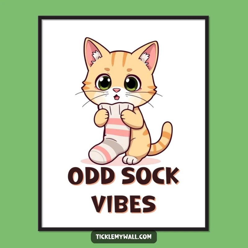 Funny Surprised Cat Sock Poster: Decorate with Hilarious Feline Fails