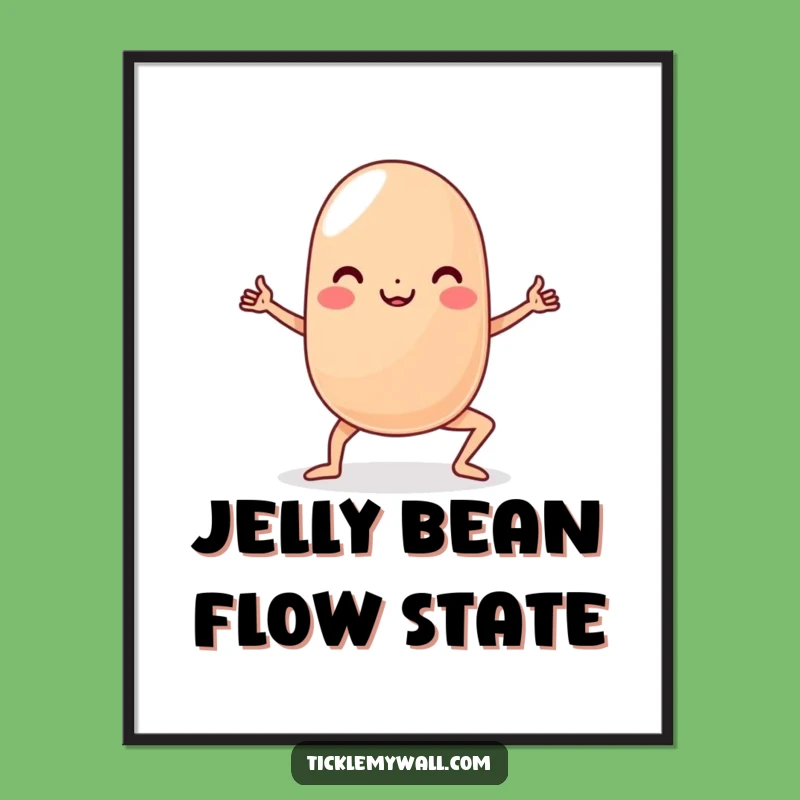 Funny Yoga Jelly Bean Poster Hilarious Wall Art for a Joyful Space