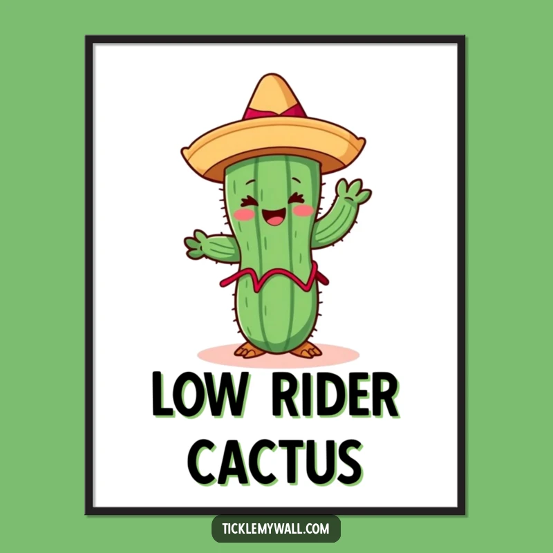Funny Limbo Cactus Poster: Fiesta Fun Art, Hilarious Wall Decor Gift