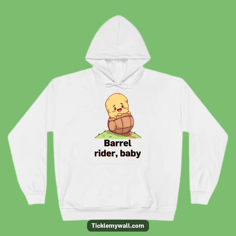 Cozy Funny Determined Potato Barrel Hoodie - Warm & Humorous Comfort