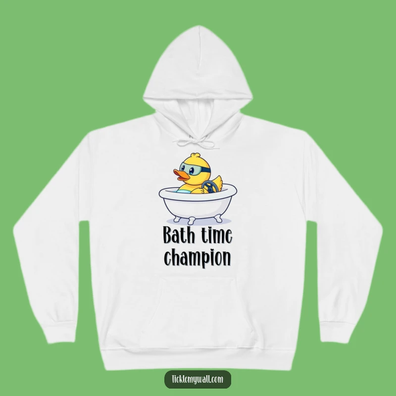 Cozy Funny Rubber Duck Race Car Hoodie Gift - Bathtub Racing Comfort!