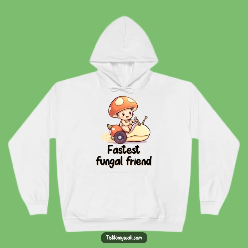 Funny Mushroom Snail Racer Hoodie: Cozy Up with Tiny Adventure & Humor