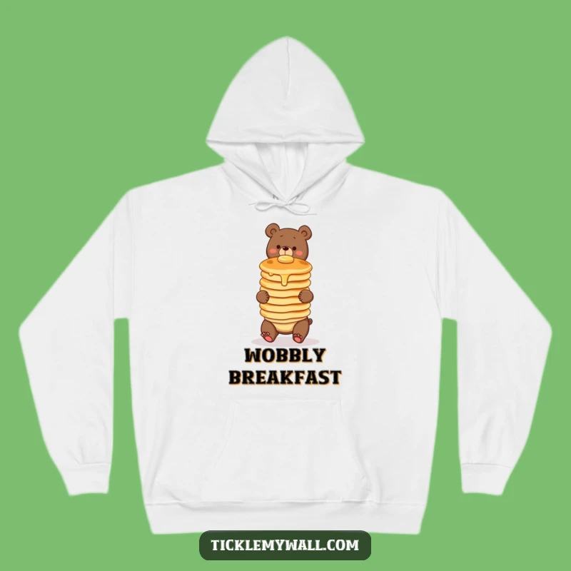 Funny Clumsy Bear Hoodie: Cozy Comfort & Pancake Mishap Humor