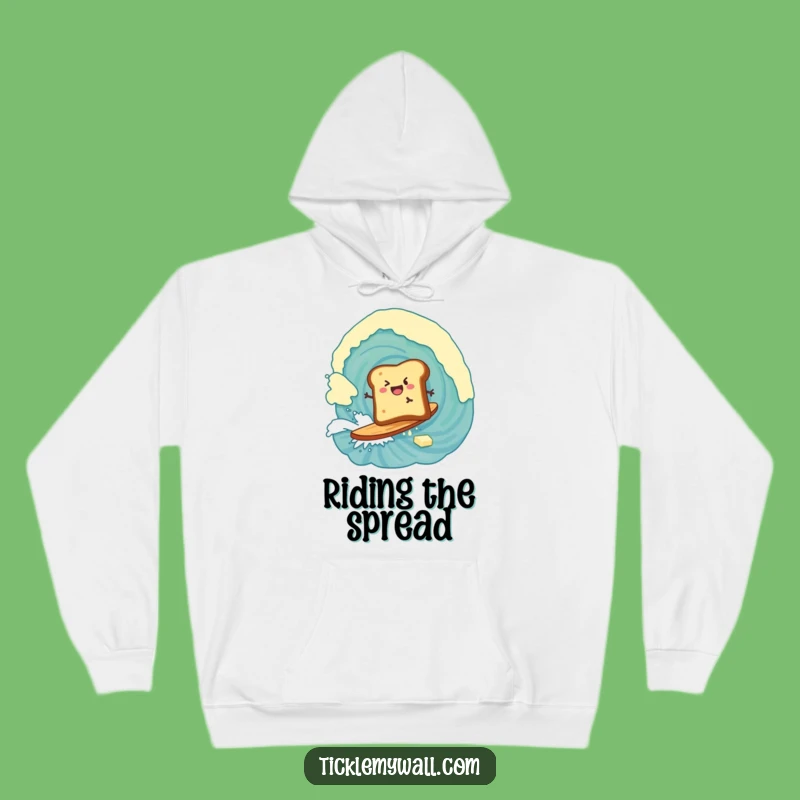 Cozy Funny Toast Surfing Butter Hoodie Gift - Warmth & Breakfast Fun!
