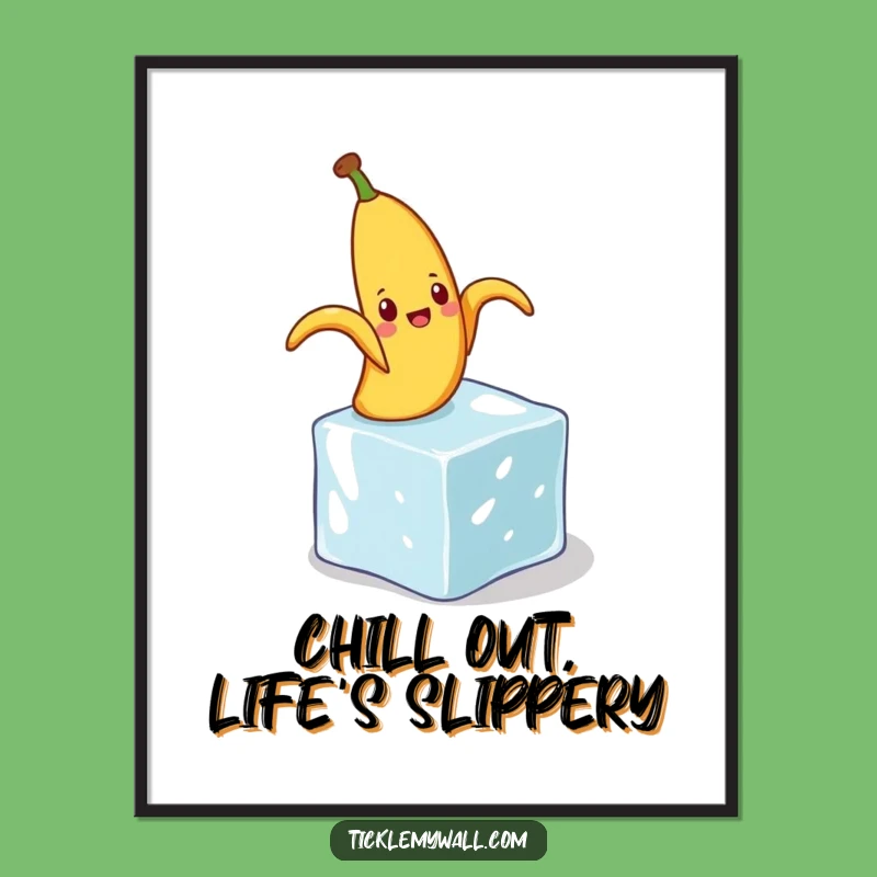 Free Printable Wall Art: Hilarious Banana Peel Slip Decor Downloadable Gift