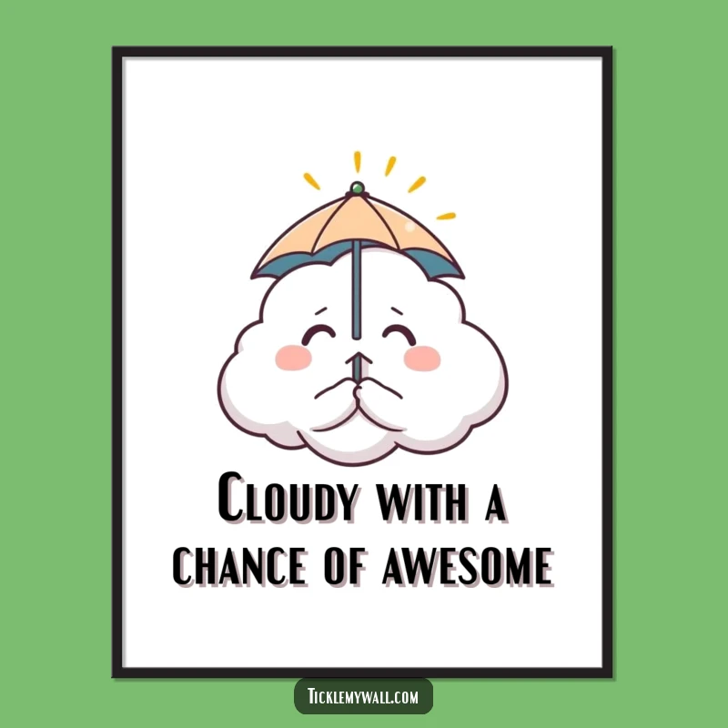 Free Printable Nervous Cloud Wall Art: Funny Downloadable Decor for a Quirky Home