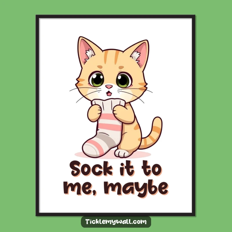 Free Printable Cat Sock Wall Art - Hilarious Feline Downloadable Decor