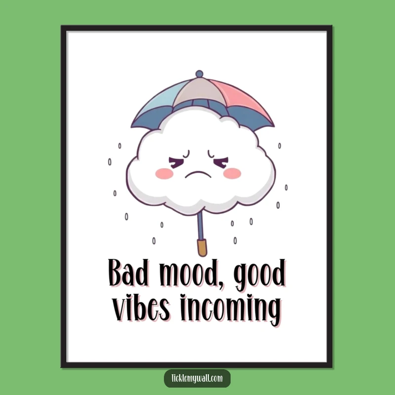 Free Printable Funny Grumpy Cloud Wall Art - Whimsical Downloadable Decor