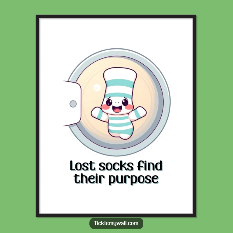Free Printable Wall Art: Confused Sock Dryer - Funny Downloadable Art