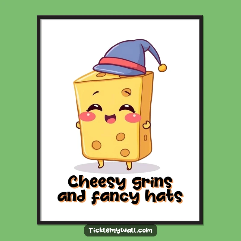 Funny Free Printable Cheese Hat Art - Quirky Downloadable Gift for Foodie Fans