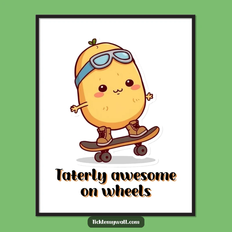Funny Free Printable Potato Skater Wall Art - Awesome Downloadable Decor for Any Room!