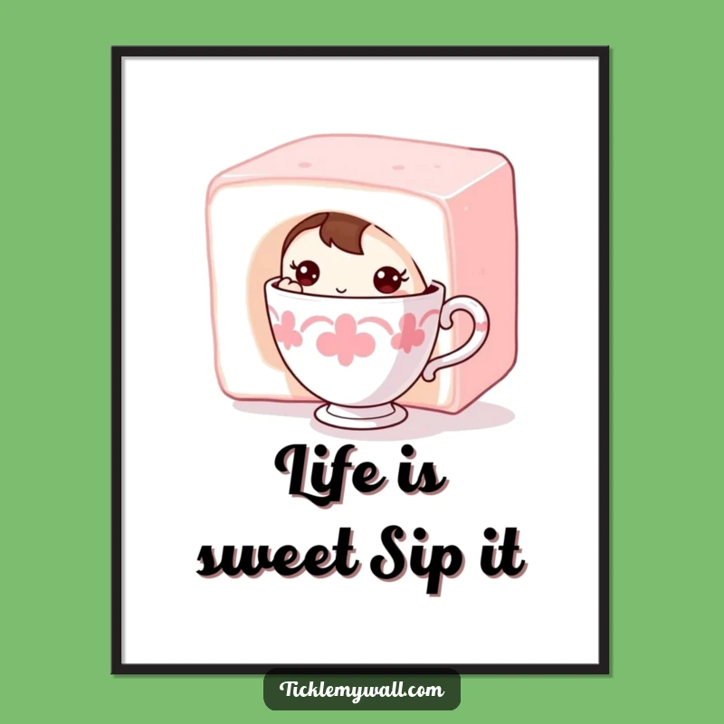 Funny Free Printable Shy Teacup Wall Art - Whimsical Downloadable Decor for Cozy Spaces!