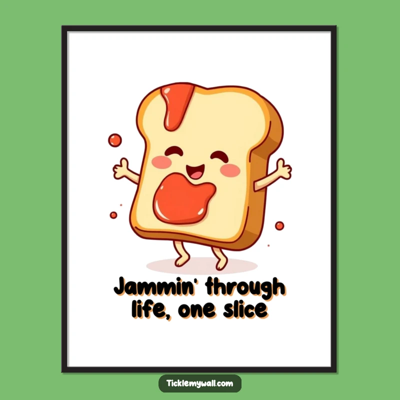 Funny Free Printable Wall Art: Dancing Toast Jam Splatter Decor Downloadable