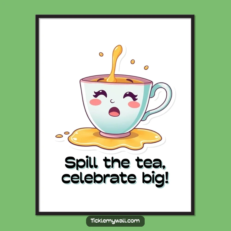 Funny Free Printable Teacup Surprise Art - Quirky Downloadable Gift for Any Room