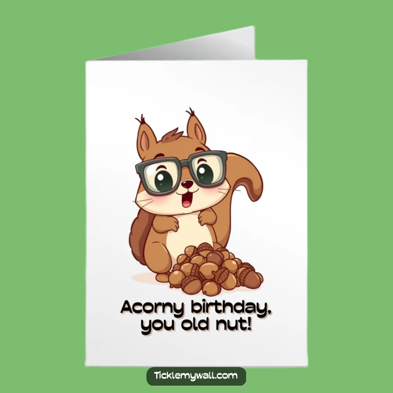 Free Printable Birthday Card: Surprised Squirrel Glasses, Funny Downloadable Gift For Laughs
