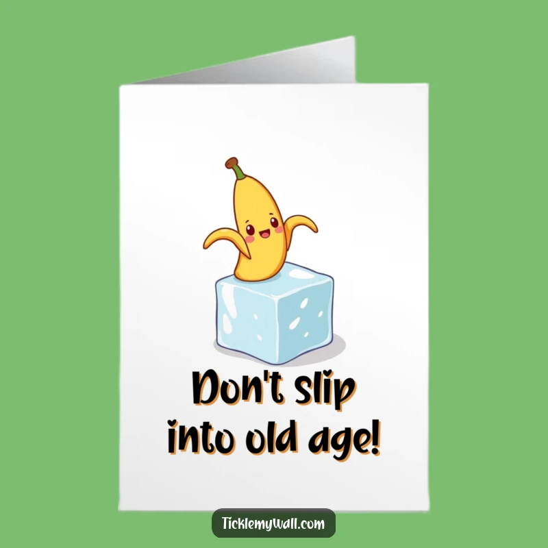 Free Printable Birthday Card: Silly Banana Peel Slip Greeting Downloadable Gift