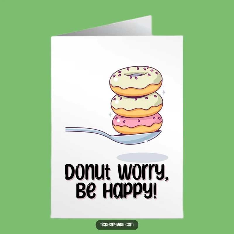 Free Printable Birthday Card: Hilarious Donut Balancing Spoon for a Sweet Day