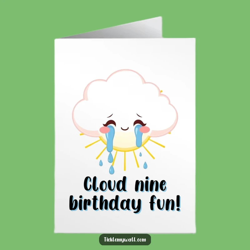 Free Printable Birthday Card: Cloud Crying Tears of Joy, Funny Gift Downloadable