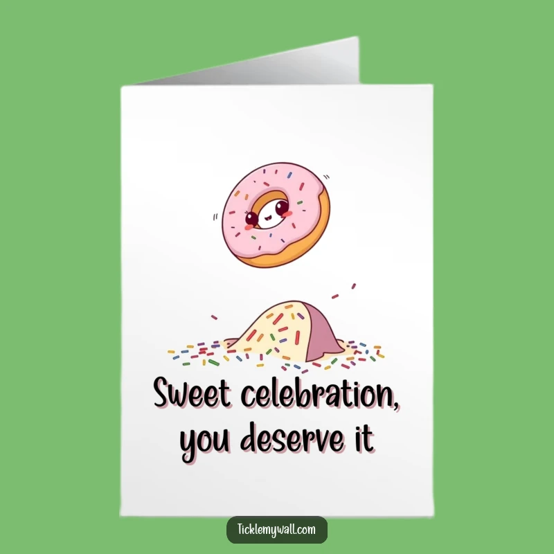 Free Printable Birthday Card: Donut Jumps Sprinkles - Funny Downloadable Gift