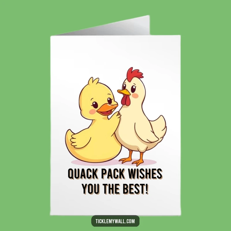 Free Printable Birthday Card: Funny Duck Petting Chicken - Hilarious Downloadable Gift!