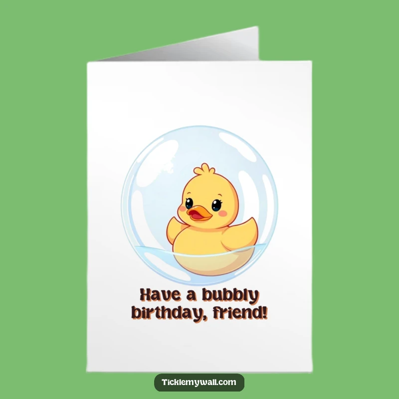 Funny Free Printable Ducky Birthday Card: Bubble Trouble Hilarious Gift!