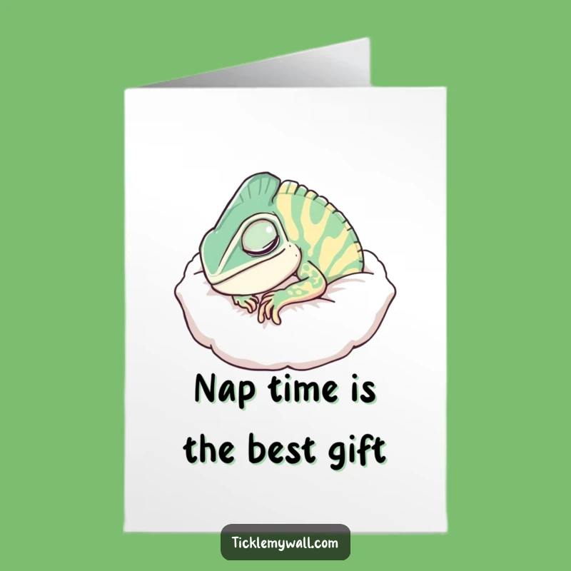 Free Printable Funny Chameleon Pillow Birthday Card - Hilarious Downloadable Gift Idea