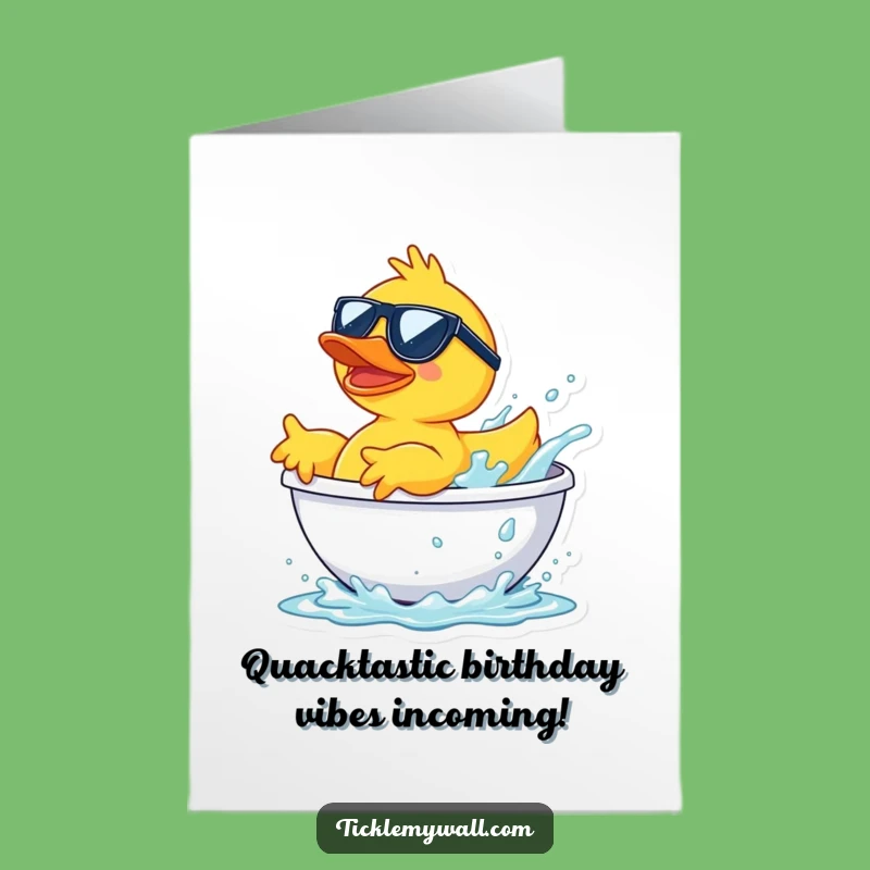 Funny Free Printable Birthday Card: Cool Duck Splash Launch - Downloadable Gift