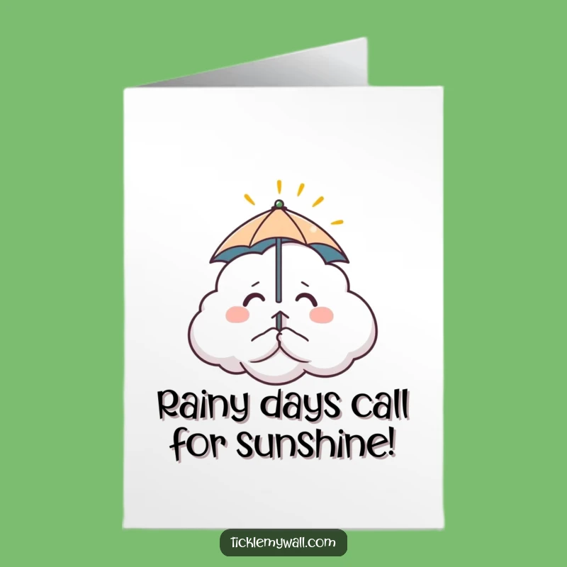 Free Printable Nervous Cloud Birthday Card: Funny Downloadable Gift for Sunny Days