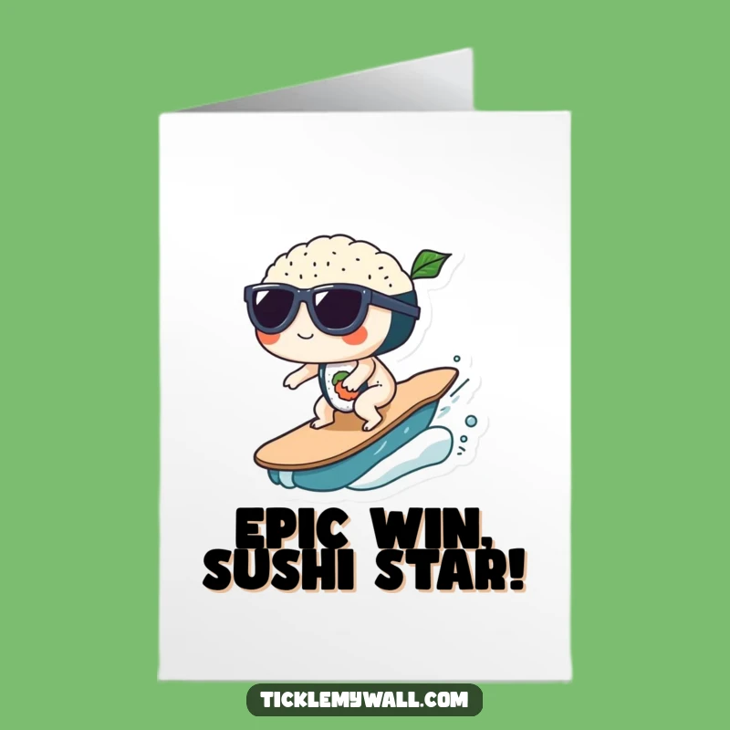 Free Printable Congrats Card: Awesome Sushi Wave Riders for a Fun Downloadable Gift
