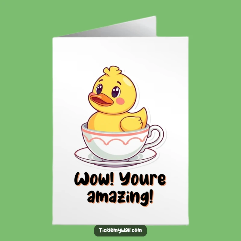 Free Printable Congrats Card: Duck's Tea Triumph, Perfect Downloadable Gift