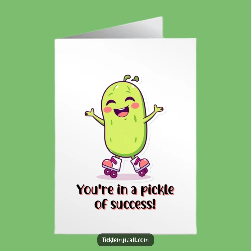 Free Printable Congrats Card: Spinning Pickle Skater for a Hilarious Downloadable Gift