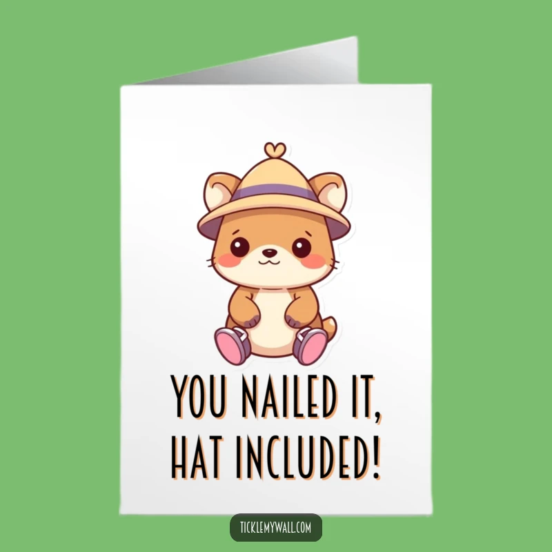 Free Printable Congratulations Card: Animal Hat & Shoes Mishap, Funny Downloadable Gift