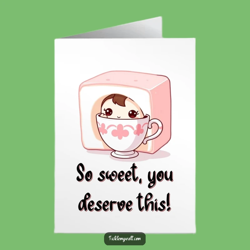 Free Printable Shy Teacup Congrats Card - Charming Downloadable Achievement Gift!