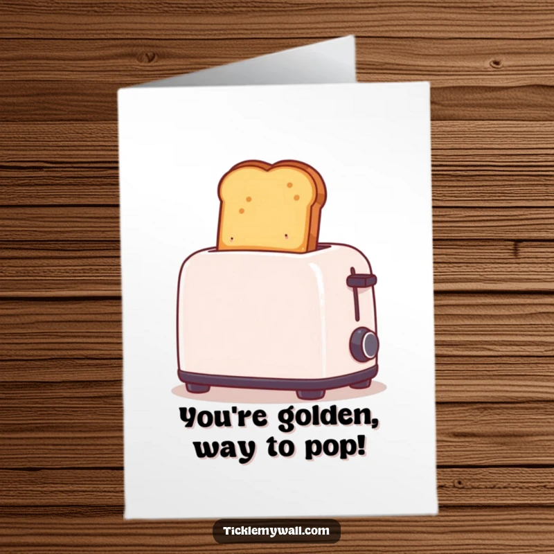 Funny free printable congratulations card: toast launching from a toaster too high, celebrating their amazing feat.