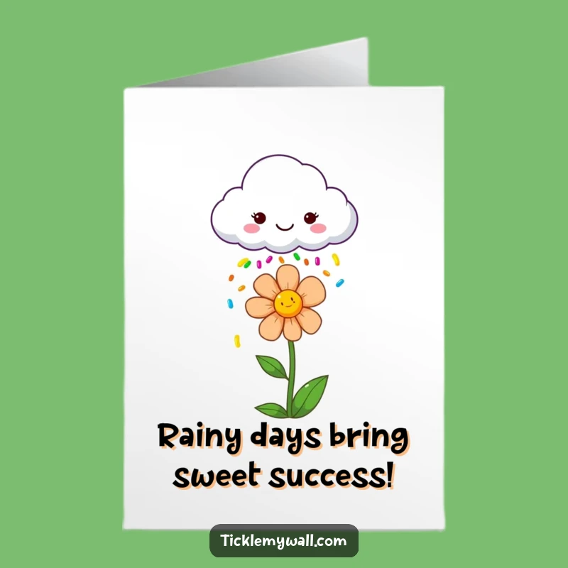 Free Printable Congrats Card: Joyful Cloud Sprinkle Flower Celebration Downloadable Gift