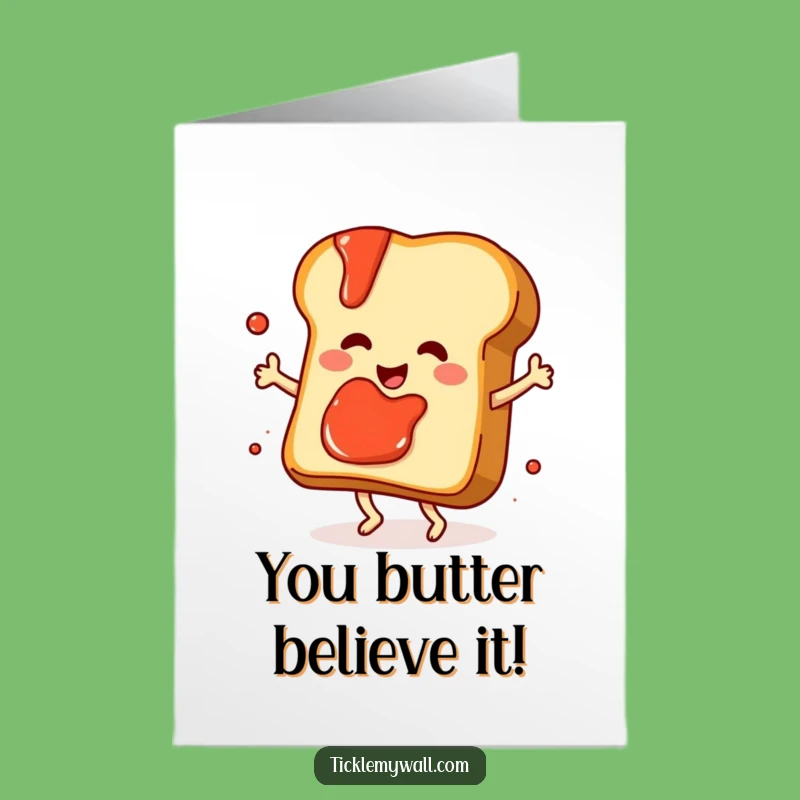Free Printable Toast Congrats Card: Fun Dancing Jam Slice Downloadable