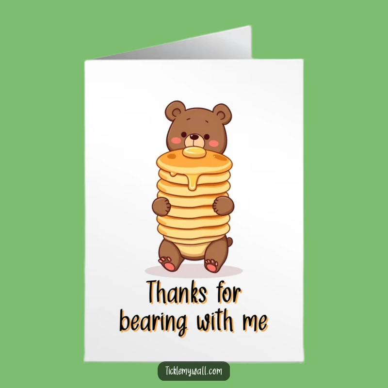 Free Printable Clumsy Bear Thank You Card: Funny Downloadable Gift for Unexpected Help