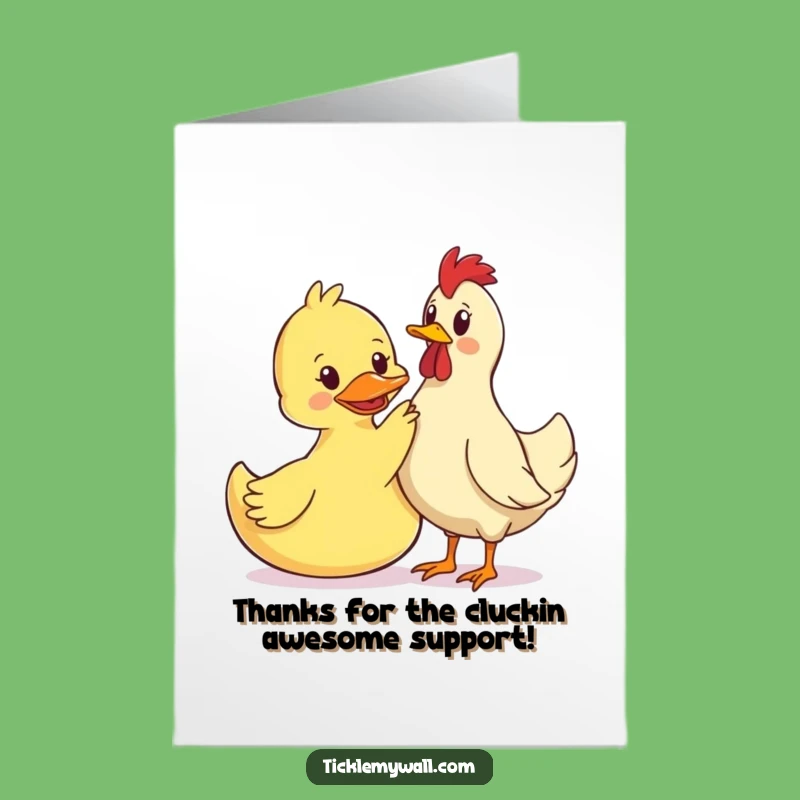 Free Printable Thank You Card: Duck & Chicken - Humorous Downloadable Gift!