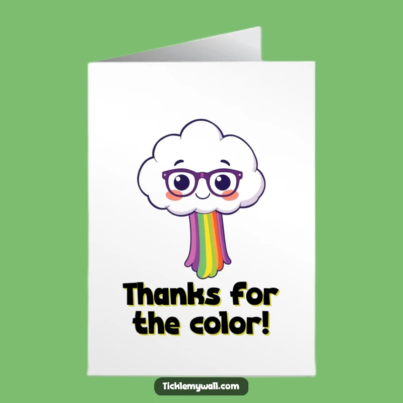 Free Printable Thank You Card: Funny Cloud Spectacles Rainbow Gratitude - Print at Home!