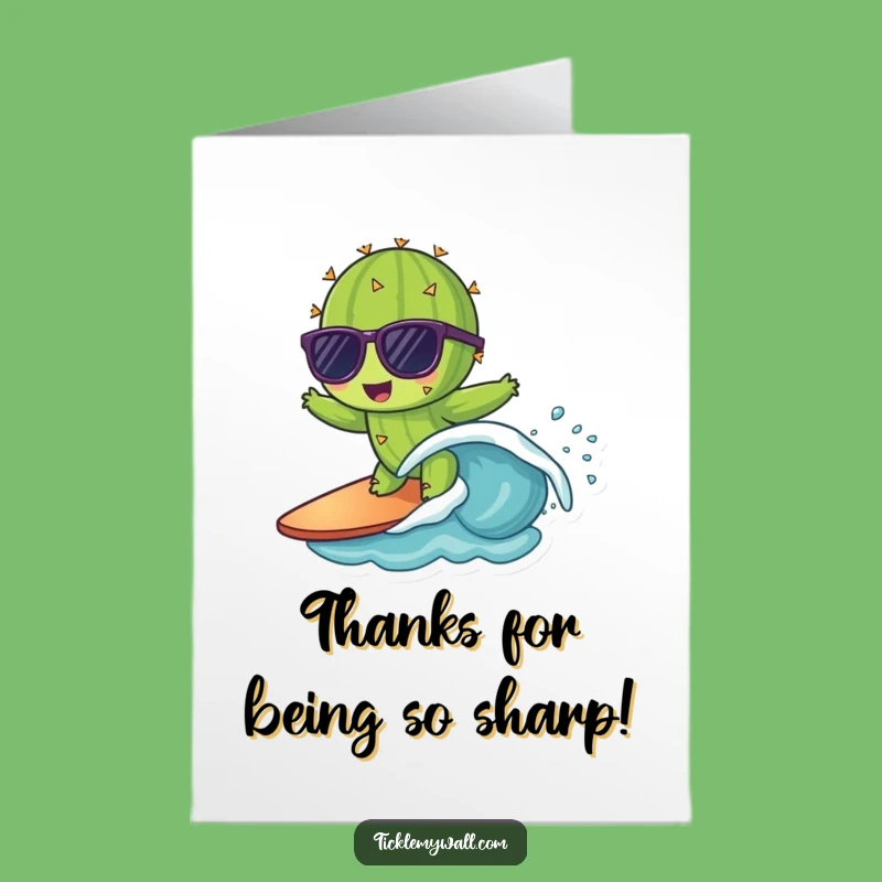 Free Printable Thank You Card: Surfing Cactus - Chill, Funny Downloadable Gift!